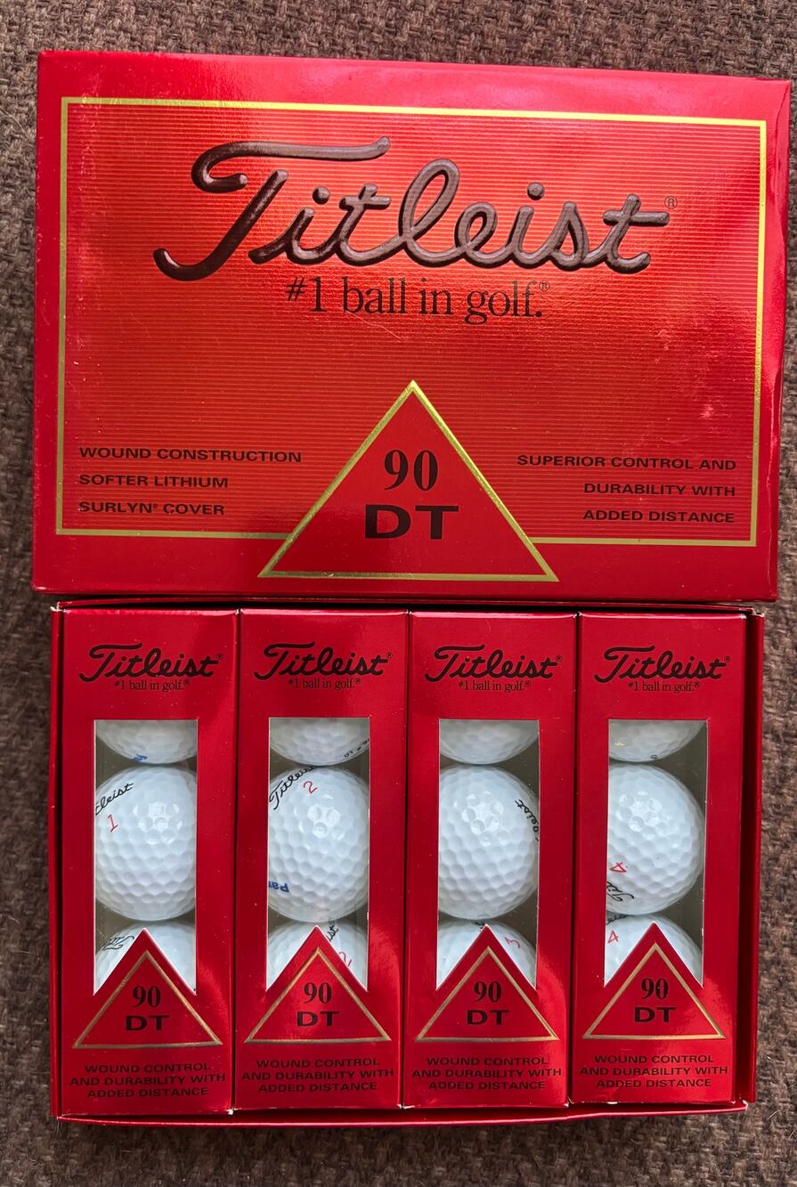 Titleist DT 90 Wound NOS Panasonic Vintage New Sealed 1 Dozen 12 Balls NIB